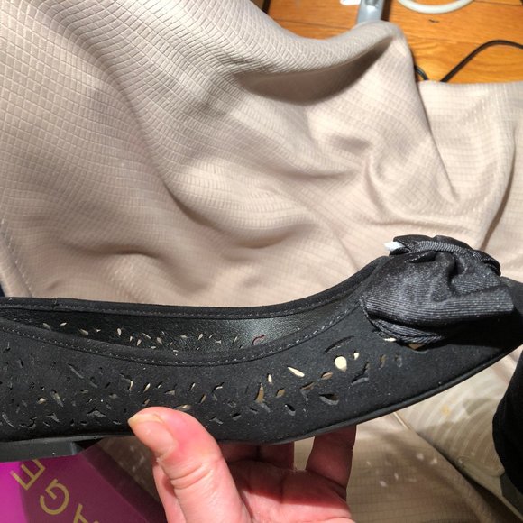 Rampage black flat shoes with bow, fabric, 8M - Picture 4 of 6